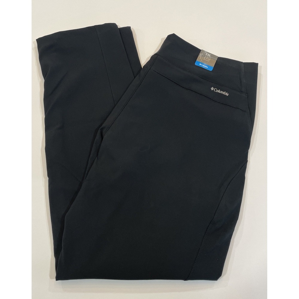 Columbia Women's Fleece Lined Active Fit Straight Leg Pants, Black, Size: 2XL